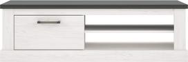Televizoriaus spintelė Forte, balta sp./pilka sp., 146 cm x 52 cm x 45 cm