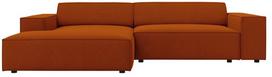 Kampinė sofa Micadoni Home Jodie, terakotinė sp., kairinė, 224 x 166 cm x 70 cm
