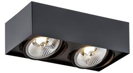 Šviestuvas lubų Argon Rodos Plus 1049, GU10, 2 x 12 W, juoda sp., 30 x 15 cm