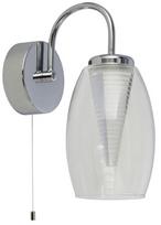 Šviestuvas sieninis Searchlight Cyclone 97292-1CL, LED, 3000 °K, 1 x 6 W, skaidri sp. / chromo sp.