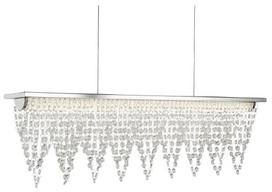 Krištolinis sietynas kabinamas Searchlight Drape 8857CC, LED, 4000 °K x 20.39 W, skaidri sp. / chromo sp.