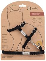 Kačių petnešos su pavadėliu Amiplay Samba, 150 cm x 15 mm, juoda sp.