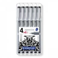 Rapidografas Staedtler Pigment Liner, pilka sp., 0.8 mm, 6 vnt.
