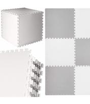 Kilimėlis kūdikiams - dėlionė Foam Mat FM0025, 179 cm x 179 cm, 27 vnt, balta sp./pilka sp.