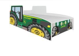 Vaikiška lova Tractor, žalia sp., 80 x 160 cm, su čiužiniu