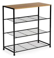 Batų lentyna ModernHome, juoda sp./ruda sp., 30 cm x 63 cm x 63 cm