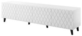 TV staliukas Cama Meble Asti, balta sp./juoda sp., 200 cm x 42 cm x 52 cm