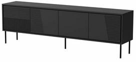 Televizoriaus spintelė Cama Meble Abi 4D, juoda sp., 200 cm x 38 cm x 62 cm