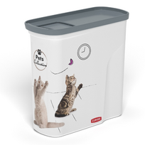 Dėžė gyvūnų ėdalui laikyti Curver Pet Life, 2 l, 20.5 cm x 19.4 cm x 86 cm, balta sp./pilka sp.