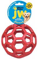 Žaislas šuniui, kamuoliukas JW Pet Hol-ee Roller, 11.5 cm, Ø 11.5 cm, raudona sp., M