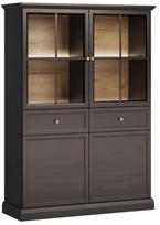 Vitrina Gala Meble Lucca W4D2S, juoda sp., 118.5 cm x 41.5 cm x 164.5 cm