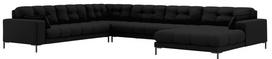 Kampinė sofa Micadoni Mamaia Structured, juoda sp., kairinė, 327 x 256 cm x 75 cm