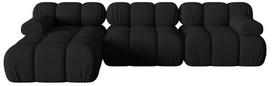 Modulinė sofa Micadoni Bellis 3D, juoda sp., kairinė, 282 x 155 cm x 64 cm