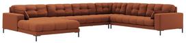 Kampinė sofa Micadoni Mamaia Structured, oranžinė sp., dešininė, 327 x 256 cm x 75 cm