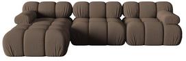 Modulinė sofa Micadoni Bellis 3D, ruda sp., kairinė, 282 x 155 cm x 64 cm