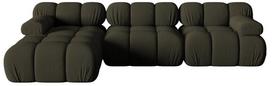 Modulinė sofa Micadoni Bellis 3D, žalia sp., kairinė, 282 x 155 cm x 64 cm