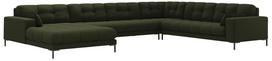 Kampinė sofa Micadoni Mamaia Structured, žalia sp., dešininė, 327 x 256 cm x 75 cm