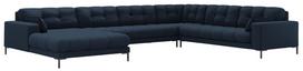 Kampinė sofa Micadoni Mamaia Structured, mėlyna sp., dešininė, 327 x 256 cm x 75 cm