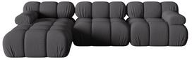 Modulinė sofa Micadoni Bellis 3D, pilka sp., kairinė, 282 x 155 cm x 64 cm
