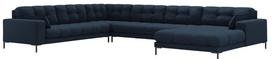 Kampinė sofa Micadoni Mamaia Structured, mėlyna sp., kairinė, 327 x 256 cm x 75 cm