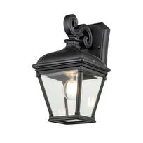 Sieninis lauko šviestuvas Elstead Lighting Bayview 1, 60W, E27, IP44, juoda sp., 18 cm x 33.4 cm