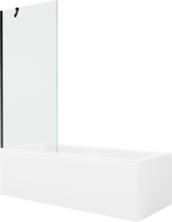 Vonia su sienele, laisvai pastatoma Mexen Cubik, 170 cm x 70 cm x 40 cm, stačiakampis, balta sp./juoda sp.
