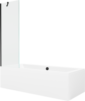 Vonia su sienele, įmontuojama Mexen Cube, 180 cm x 80 cm x 39 cm, stačiakampis, balta sp./juoda sp.