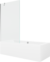 Vonia su sienele, įmontuojama Mexen Cube, 180 cm x 80 cm x 39 cm, stačiakampis, balta sp./chromo sp.