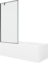 Vonia su sienele, laisvai pastatoma Mexen Cubik, 170 cm x 70 cm x 40 cm, stačiakampis, skaidri sp./balta sp.