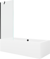 Vonia su sienele, įmontuojama Mexen Cube, 180 cm x 80 cm x 39 cm, stačiakampis, balta sp./juoda sp.