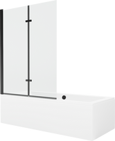 Vonia su sienele, įmontuojama Mexen Cube, 180 cm x 80 cm x 39 cm, stačiakampis, balta sp./juoda sp.