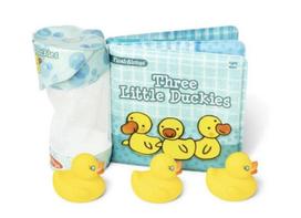 Vonios žaislas, knygos ir žaislų rinkinys Melissa & Doug Three Little Duckies, geltona sp./mėlyna sp.
