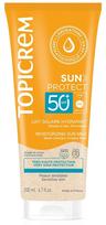 Priemonė įdegio priežiūrai nuo saulės Topicrem SPF50+, 200 ml