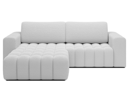 Kampinė sofa - lova Bonett, balta sp., kairinė, 175 x 250 cm x 92 cm