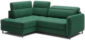 Kampinė sofa - lova Barea, žalia sp., kairinė, 208 x 160 cm x 100 cm