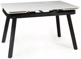 Valgomojo stalas išskleidžiamas John, balta sp./juoda sp., 120 - 180 cm x 85 cm x 76 cm