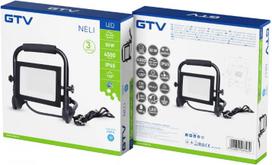 Prožektorius be judesio daviklio, pastatomas GTV Neli, 50 W, 4500 lm, 6400 °K, IP65, juoda sp.