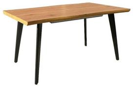Valgomojo stalas išskleidžiamas Fresno, ruda sp./juoda sp., 120 - 180 cm x 80 cm x 76 cm
