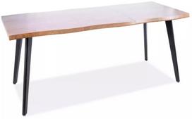 Valgomojo stalas išskleidžiamas Fresno, ruda sp./juoda sp., 120 - 180 cm x 80 cm x 76 cm