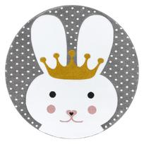 Kilimas vidaus Hakano Tinies Bunny, balta sp./juoda sp./rožinė sp., 120 cm x 120 cm
