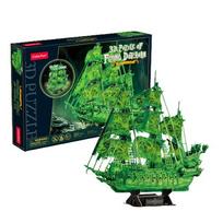 3D dėlionė Cubicfun Flying Dutchman 306-T4041H, 69 cm x 24 cm, 360 vnt., žalia sp.