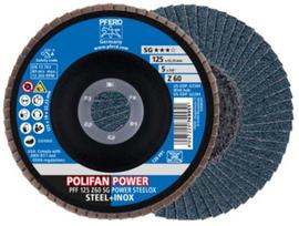 Žiedlapinis šlifavimo diskas Pferd Polifan Power Steelox PFF, 125 mm x 22.23 mm