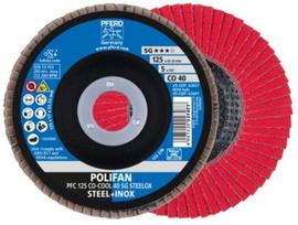 Žiedlapinis šlifavimo diskas Pferd Polifan Steelox Co-Cool SG PFC, 125 mm x 22.23 mm