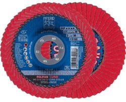 Žiedlapinis šlifavimo diskas Pferd SGP Curve Steelox PFR 125mm CO60 M PFR, 125 mm x 22.23 mm
