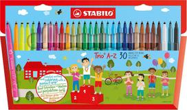 Flomasteriai Stabilo Trio A-Z, vienpusiai, 30 vnt.