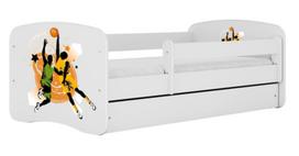 Vaikiška lova Kocot Kids Basketball, balta sp., 70 x 140 cm, be patalynės dėžės, su čiužiniu