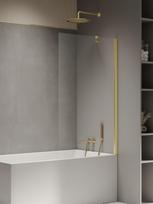 Vonios sienelė Magnifity Fonta, 90 cm x 140 cm, skaidri sp./metalinė juoda sp./skaidrus