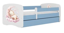Vaikiška lova Kocot Kids Dream, mėlyna sp./balta sp., 70 x 140 cm, be patalynės dėžės, su čiužiniu