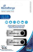 USB atmintinė MediaRange MR911-2, sidabro sp., 32GB