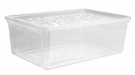 Daiktadėžė su dangčiu, daiktų saugojimo Plast Team Basic Box 19880202, skaidri sp., 25.8 x 39 x 13.3 cm